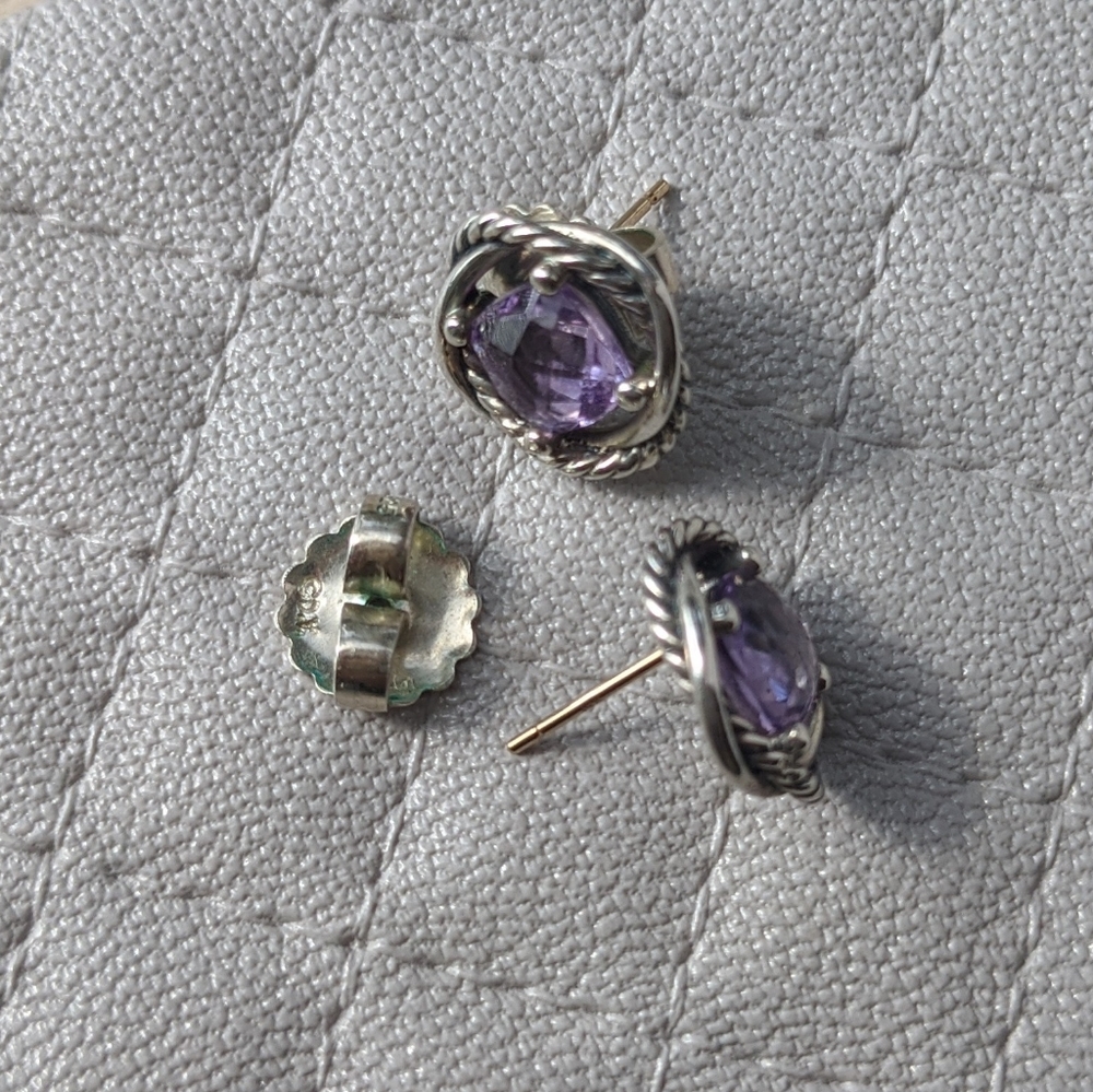 Amethyst David Yurman Infinity Earrings - Picture 5 of 5